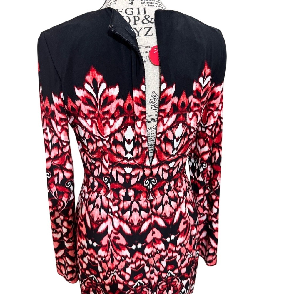 Liz Claiborne Black‎ and Red Long Sleeve Dress - Picture 7 of 9